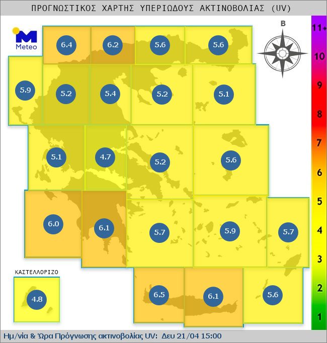 UV map of Greece