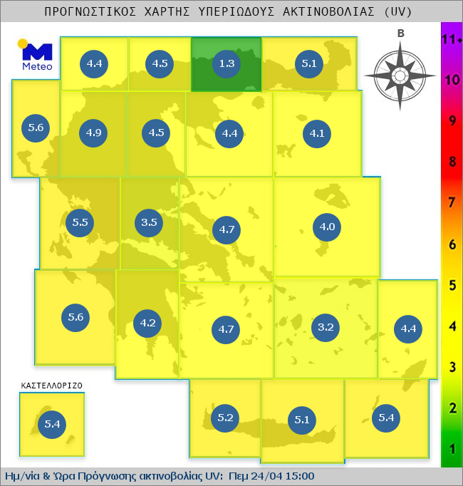UV map of Greece