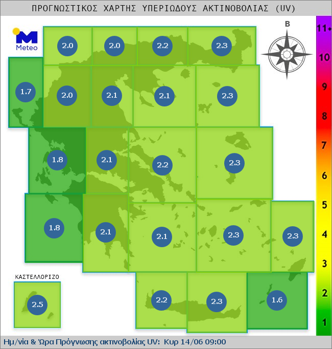 UV map of Greece