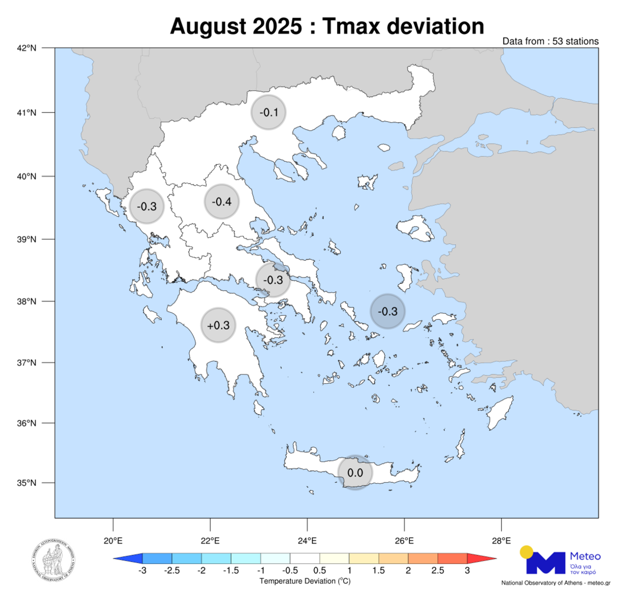 ΚΛΙΜΑΤΙΚΕΣ ΑΠΟΚΛΙΣΕΙΣ Αυγούστου 2025