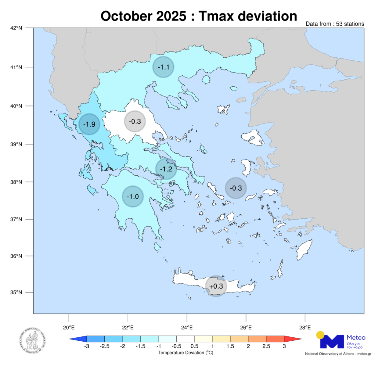 ΚΛΙΜΑΤΙΚΕΣ ΑΠΟΚΛΙΣΕΙΣ Οκτωβρίου 2025