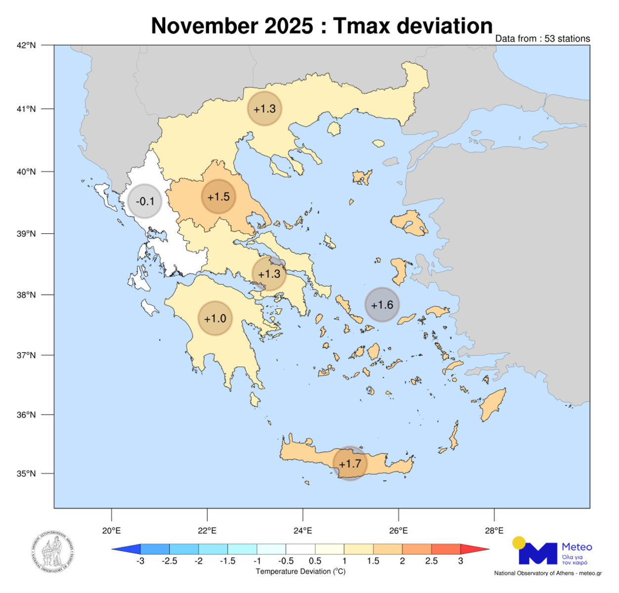 ΚΛΙΜΑΤΙΚΕΣ ΑΠΟΚΛΙΣΕΙΣ Νοεμβρίου 2025